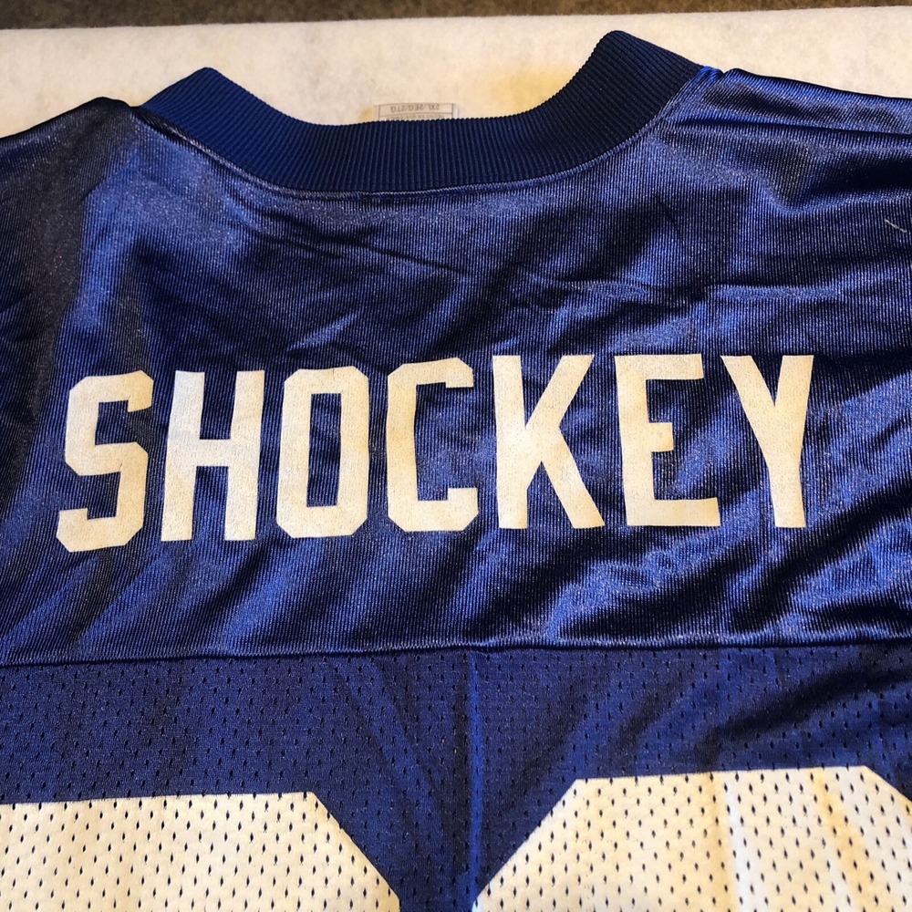 Jeremy Shockey Jersey NY Giants Reebok NFL Size 2XL Number 80 Blue Short Sleeve - Picture 12 of 12